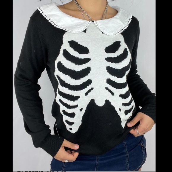 Iron Fist Sweaters - IRON FIST XL MISFITS LACE KNIT SWEATER punk goth DISCONTINUED PUNK GOTH